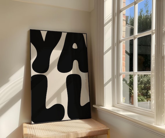 Yall Art Print | Retro Bold Western Black Typography Entry Way