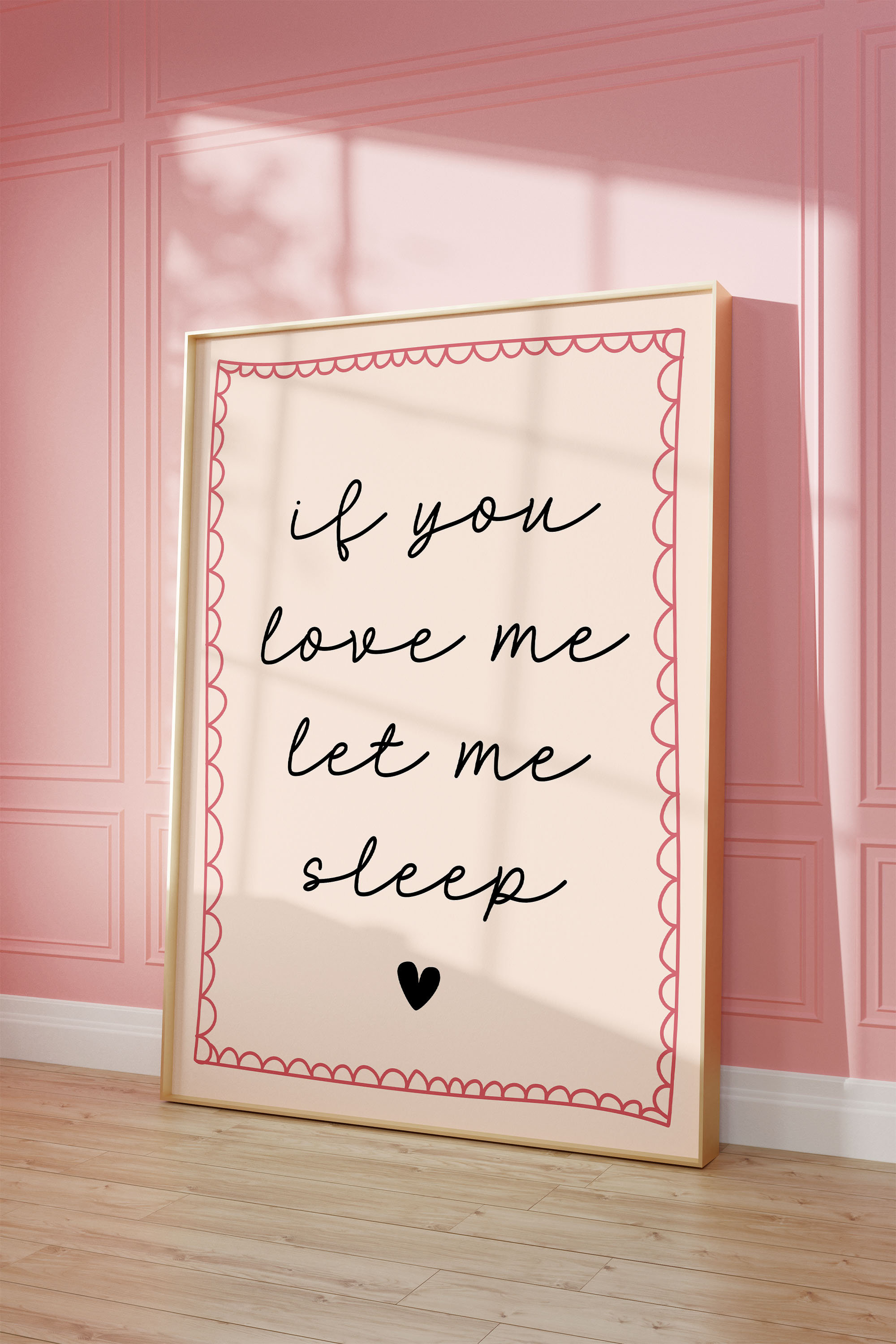 If You Love Me Let Me Sleep Print | Retro Pink Poster, Funky Preppy ...