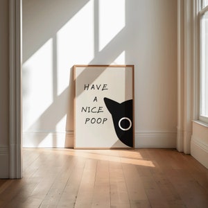 Have a Nice Poop Art Print | Funny Black Car Bathroom Art, Aesthetic ...