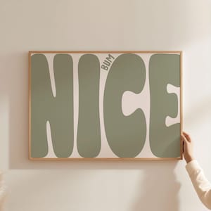 Impression Nice Bum | Décoration murale de salle de bain avec typographie audacieuse et rétro (téléchargement numérique)