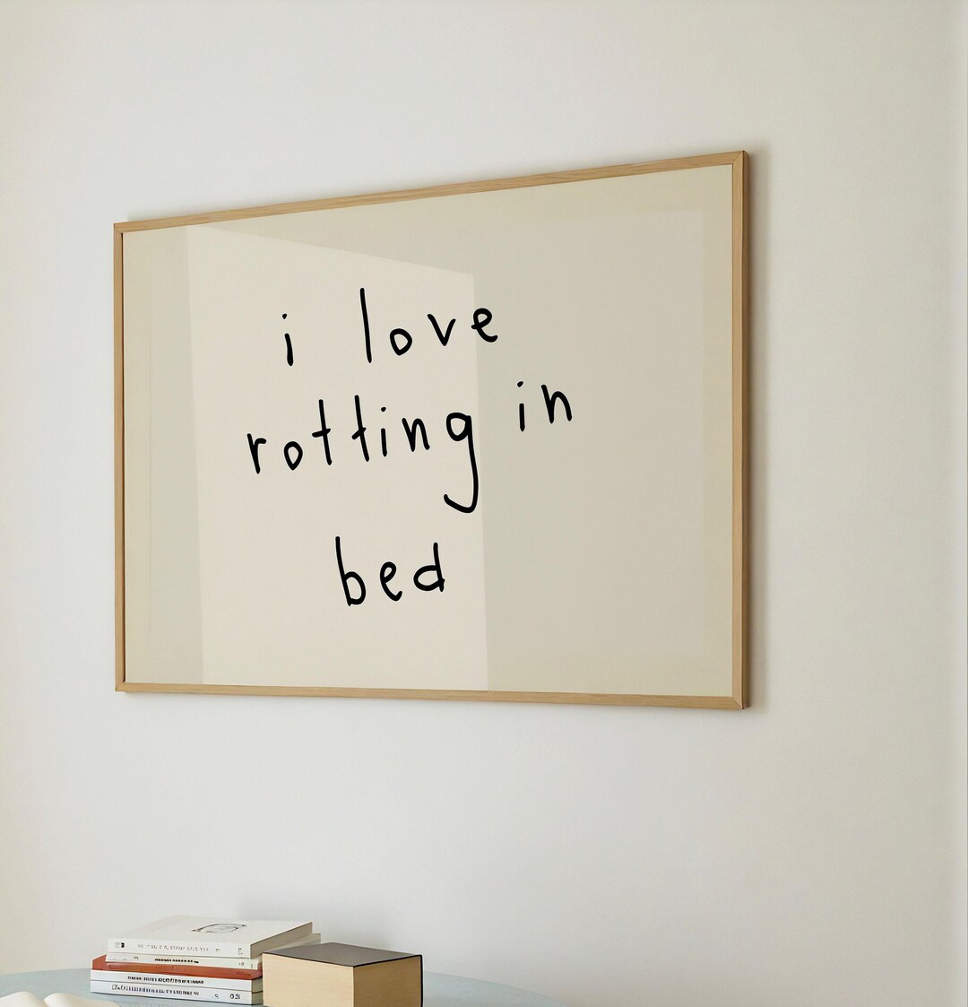 Bed Rotting Art Print | Minimalist Hand-drawn Bedroom Decor (digital ...
