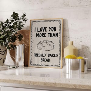 Funny Neutral Kitchen Wall Art | Retro Typography Baking Quote Print (digital download)