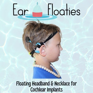 Ear Floaties Retaining Headband / Necklace for Cochlear Implants | Cochlear Implants Accessory | Retaining Cochlear Implant | Aqua Headband