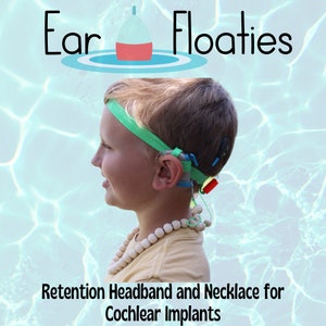 Ear Floaties Headband and Necklace for Cochlear Implants | Swim Gear for Cochlear Implants | Retaining Cochlear Implant