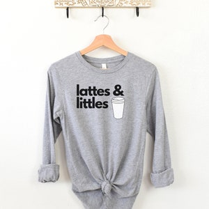 Lattes & Littles, Unisex Jersey Long Sleeve Tee, Latte Lover, Latte Mom, Latte Dad, Coffee Mom, Coffee Dad, Coffee Gift, Latte Gift