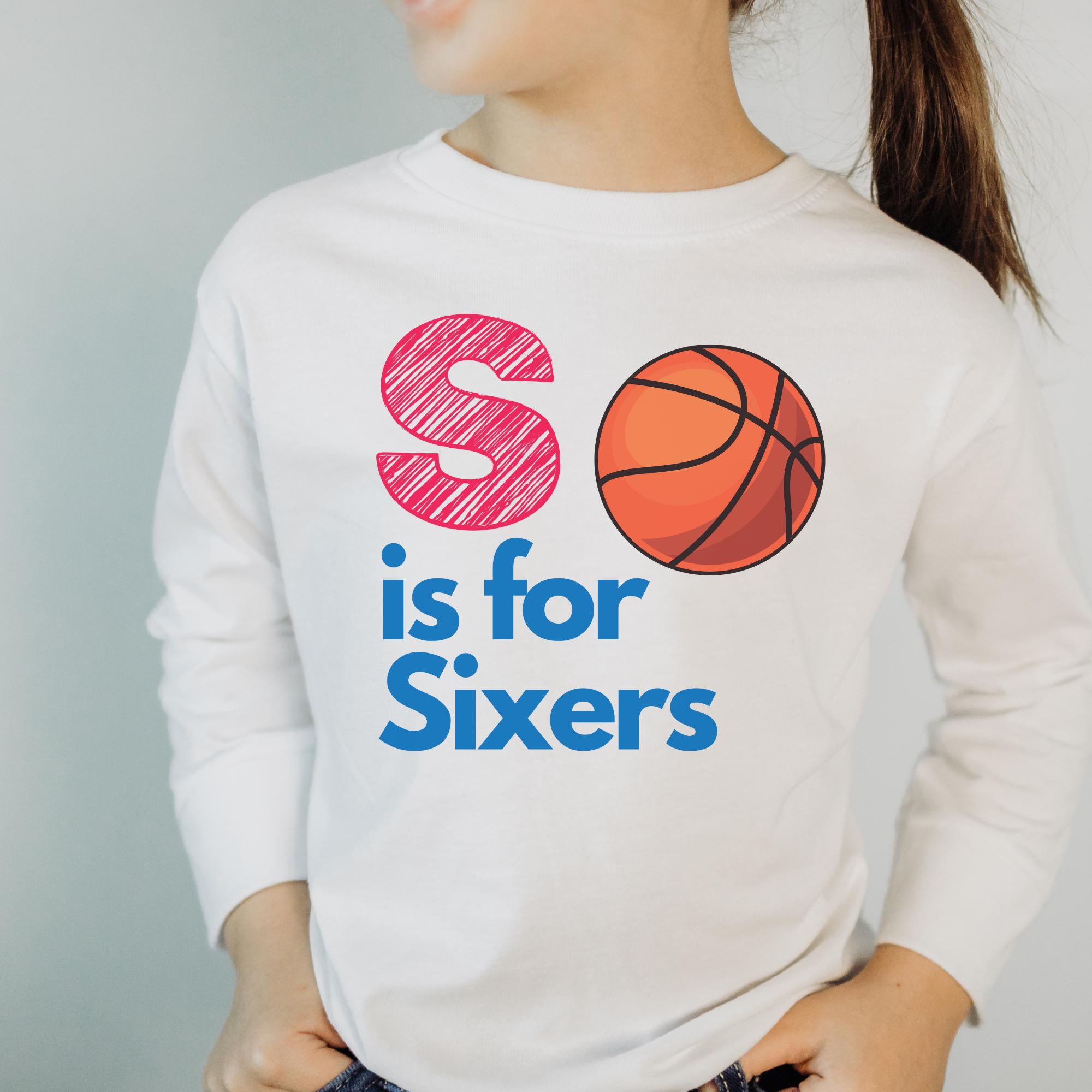 S is for Sixers Toddler Long Sleeve Tee, Philadelphia 76ers Shirt, Philadelphia Sixers Shirt, Sixers Fan Shirt
