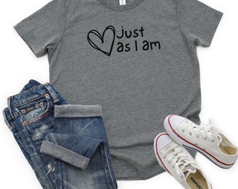 Net zoals ik ben, jeugd T-shirt met korte mouwen, zelfliefde shirt, acceptatie shirt, shirt met speciale behoeften, autisme shirt, kinder T-shirt