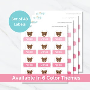 Cute Animal Waterproof Customized Name Stickers Labels for Daycare | School | Kids | Set of 48