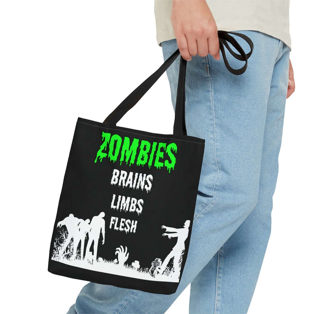 Zombie Halloween Candy Bag Grocery Bag Shopping Tote Bag AOP Etsy