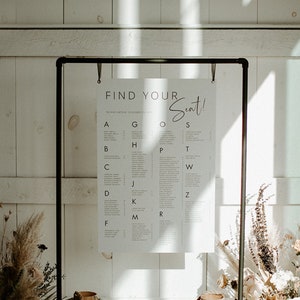 MINIMALIST TEMPLATE: Alphabetical Seating Chart in White