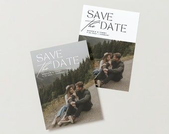 Minimalist Save the Date Template, Photo Save the Date Invite, Simple Save the Date, Boho Save the Date Cards, Editable Template