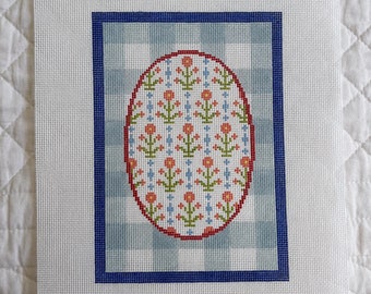 Block Print Floral Needlepoint Canvas