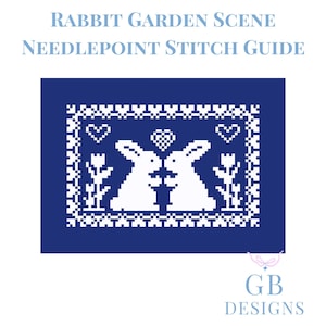 Rabbit Garden Scene Needlepoint Stitch Guide