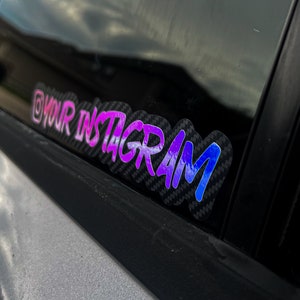 carbon fiber custom instagram sticker | waterproof holographic instagram decal Custom ig sticker