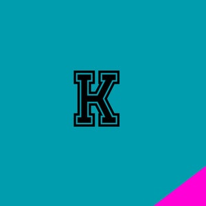 Varsity College Letter k sticker, vinyl car sticker, truck sticker, car decal, vinyl stickers letters