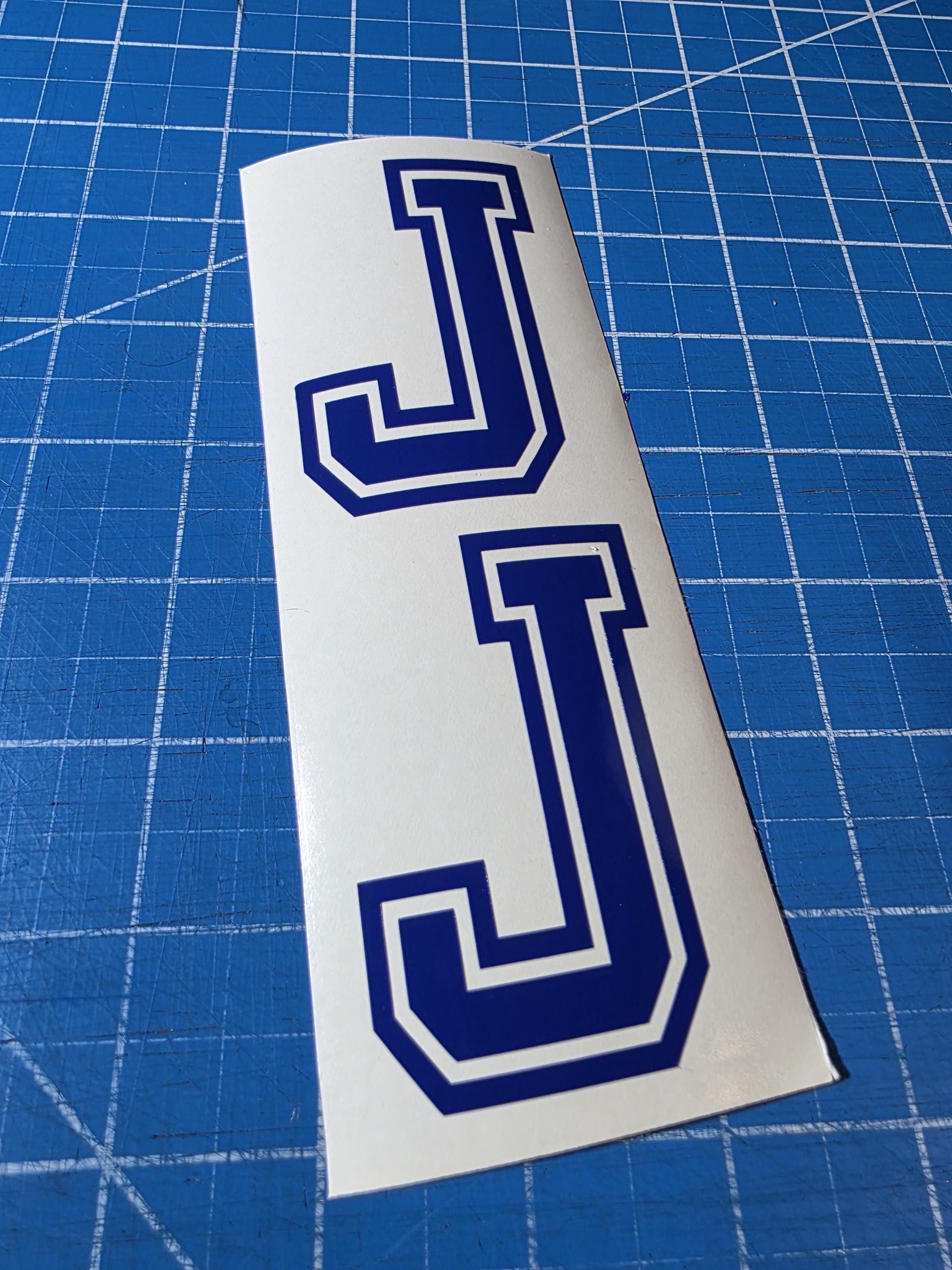 Varsity College Letter J Sticker, Vinyl Car Sticker, Truck Sticker, Car ...