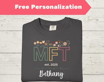 Personalized MFT Graduation Gift Shirt Marriage Therapist Tee Family Therapy Counselor T-Shirt Marriage Counseling Gift | MFT License Gift