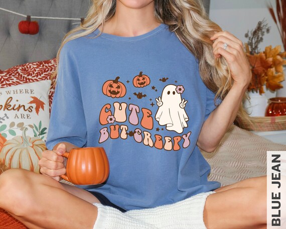 Spooky Season Tshirt, Cute But Creepy Tee, Comfort Colors, Vintage Halloween, Retro Ghost Shirt Halloween,  Spooky Vibes Tee, Comfort Colors