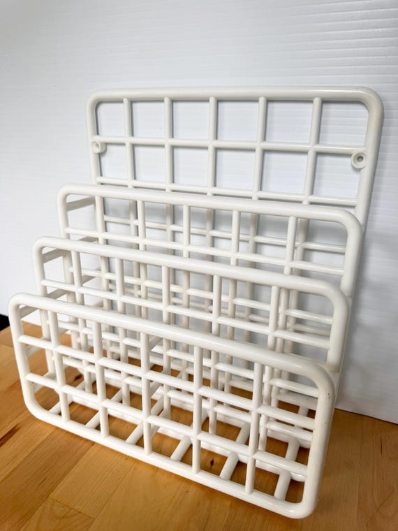 Vintage White 1980’s YAFFA Plastic Desk/Wall Organizer