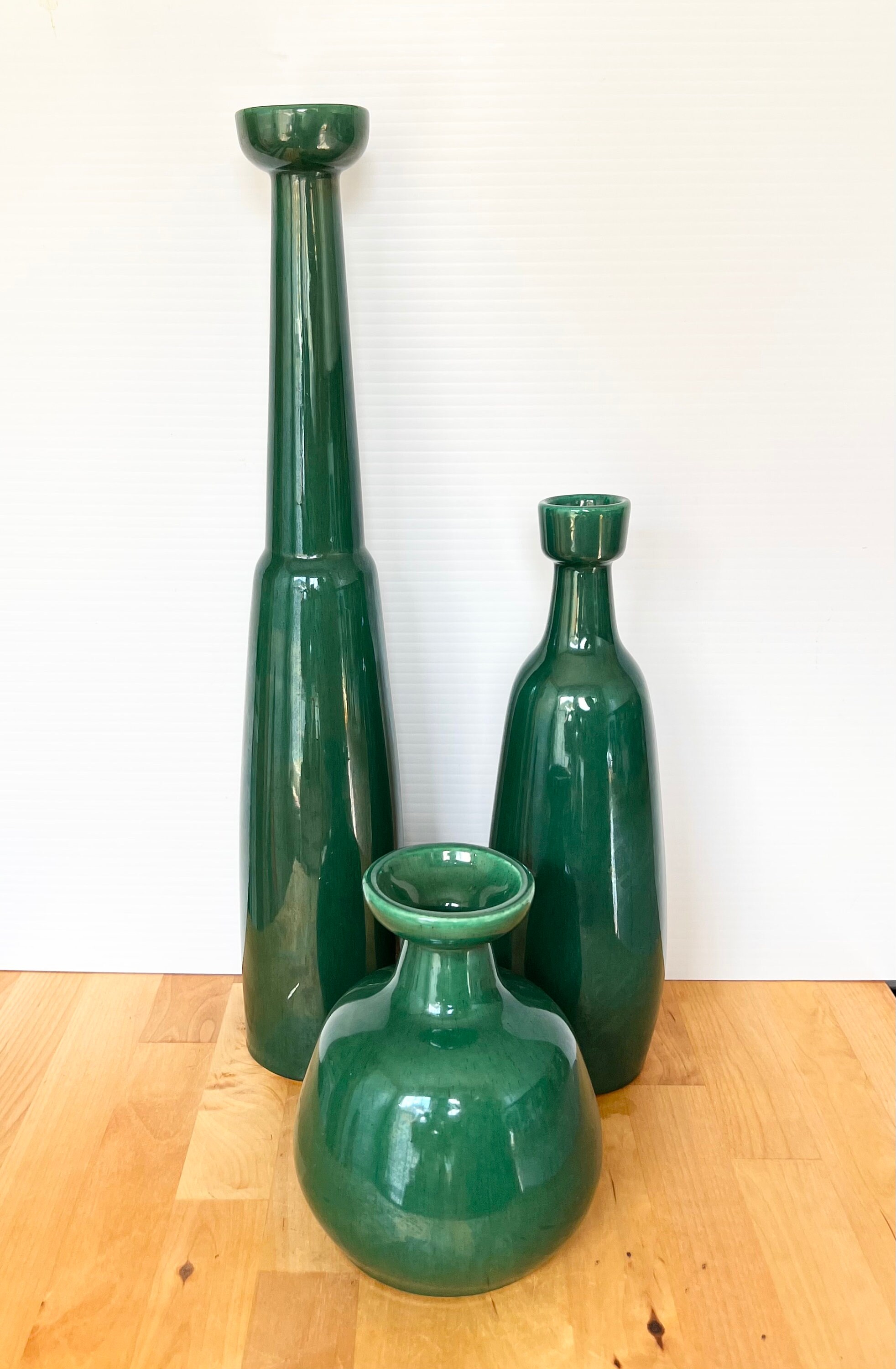 Vintage Jaru Pottery Set of Three Vases Etsy