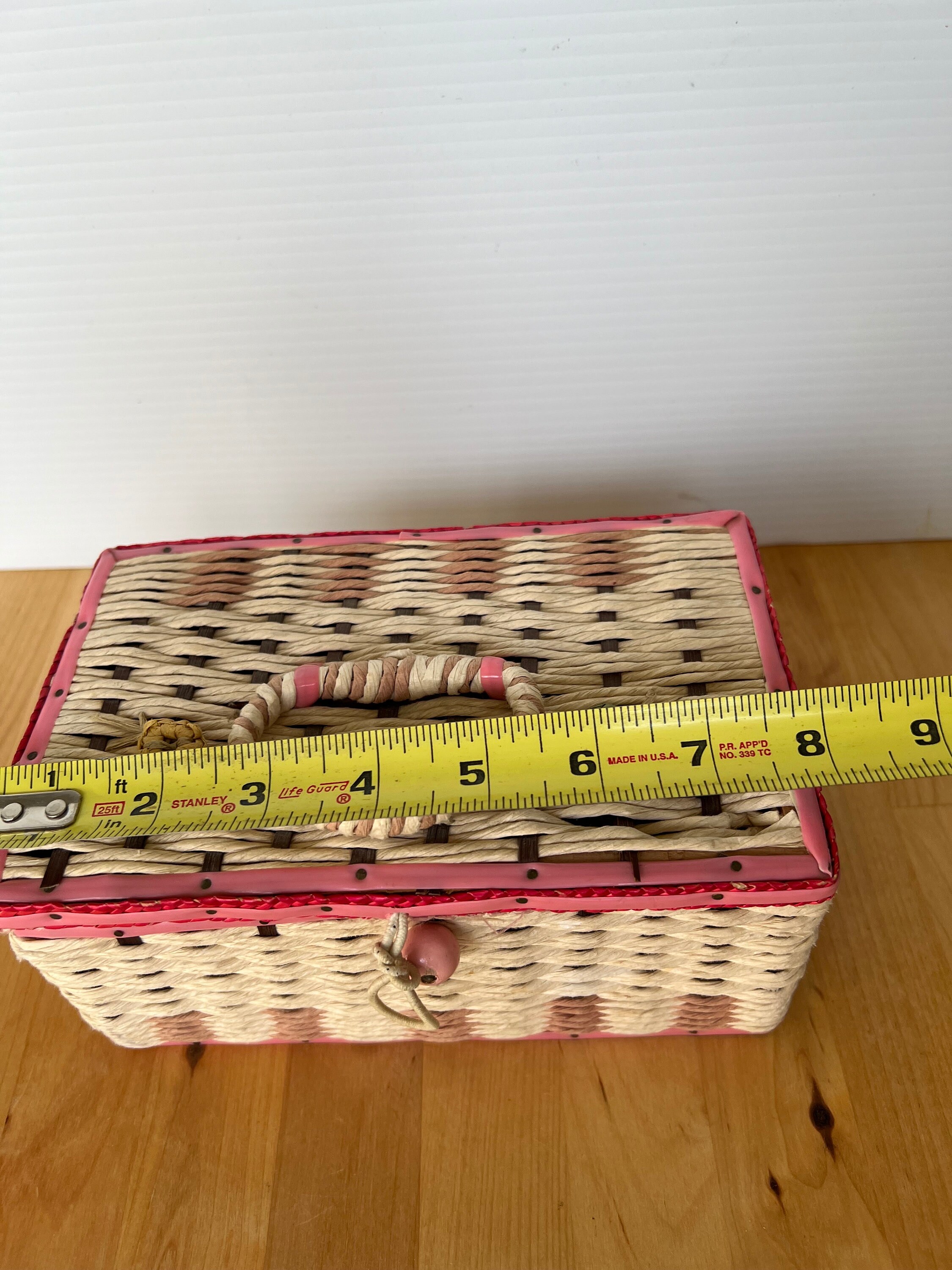 Vintage Sewing Box, Made in Japan, Woven Raffia - Etsy