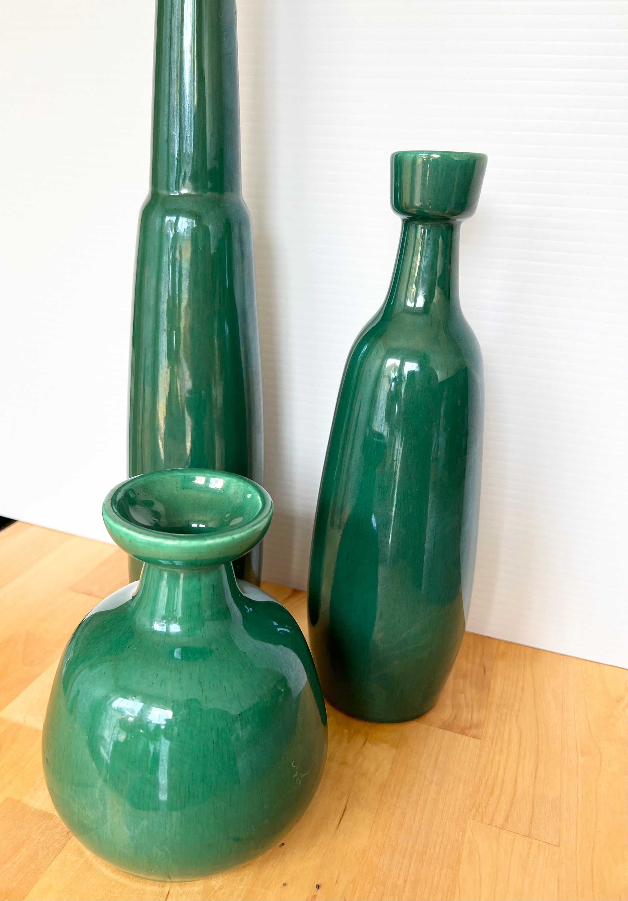 Vintage Jaru Pottery Set of Three Vases Etsy