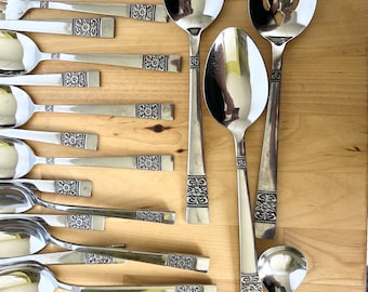 Vintage Rebacraft Stainless Japan Reed Barton Medley Floral Vintage Rebacraft Stainless Japan Reed Barton Medley Floral