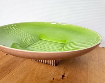 Vintage Roselane Pasadena California Console Bowl, Green And Mauve, Mcm, Mid Century