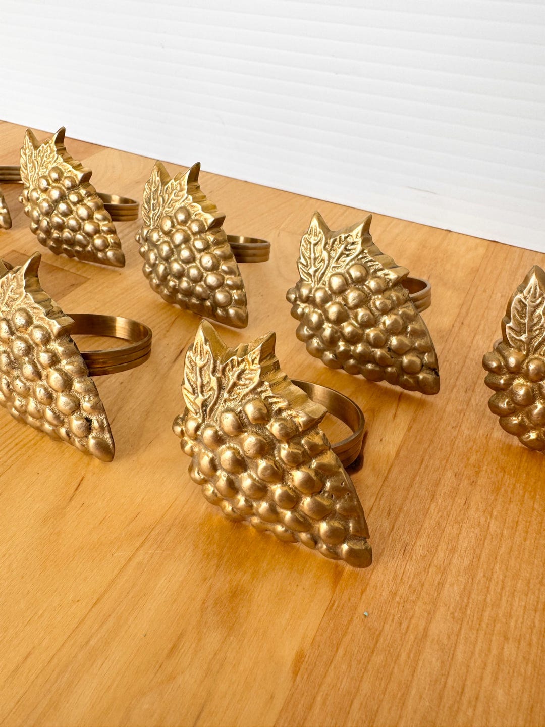 Vintage Brass Grape Napkin Rings - Set of 8 - Etsy