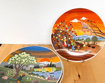 Set of 4 Barbara Furstenhofer Collectible China Plates, 4 Seasons
