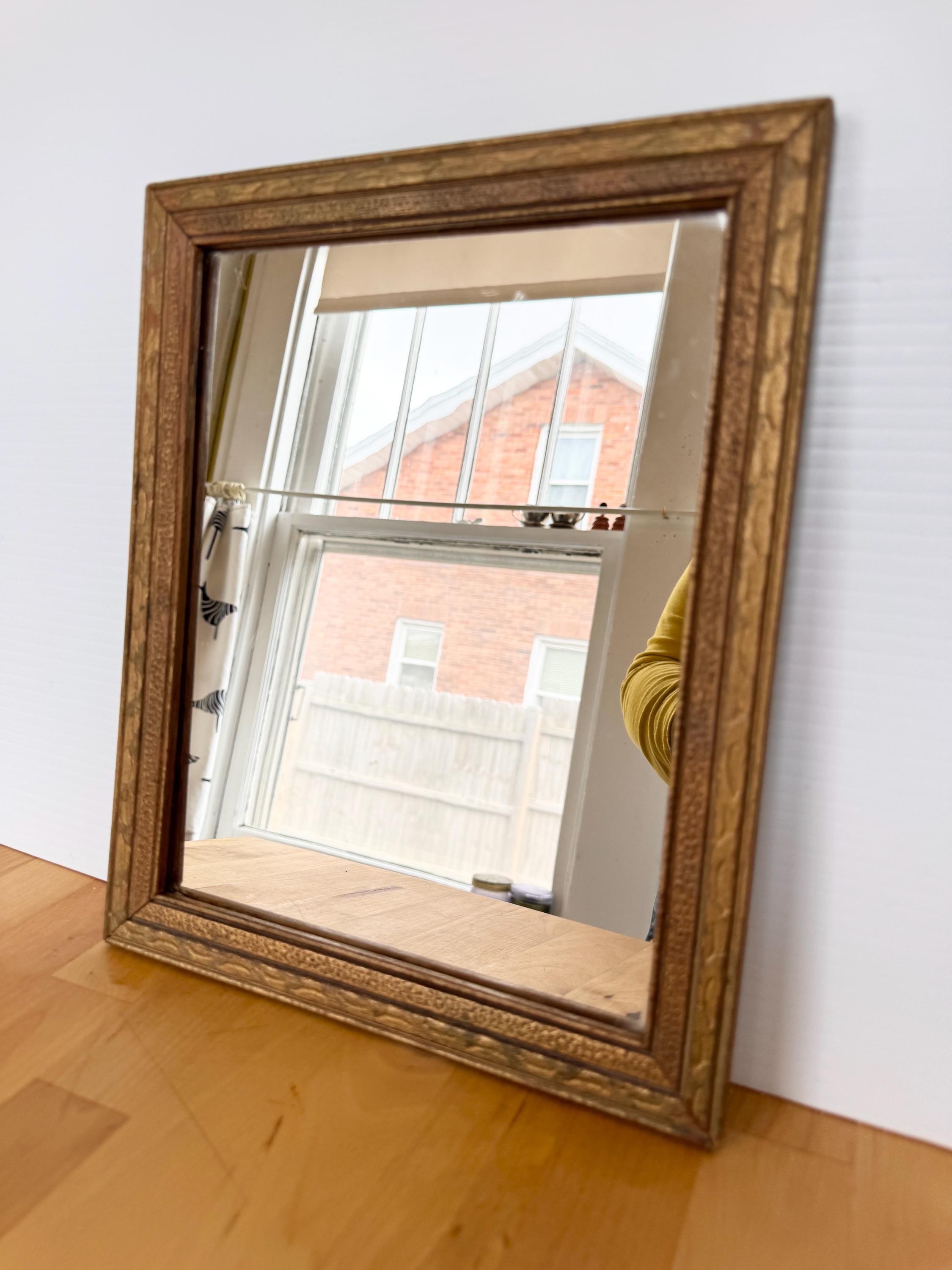 Vintage Rounded Rectangular Mirror Vintage Gilded Wood Rectangular Mirror - Etsy