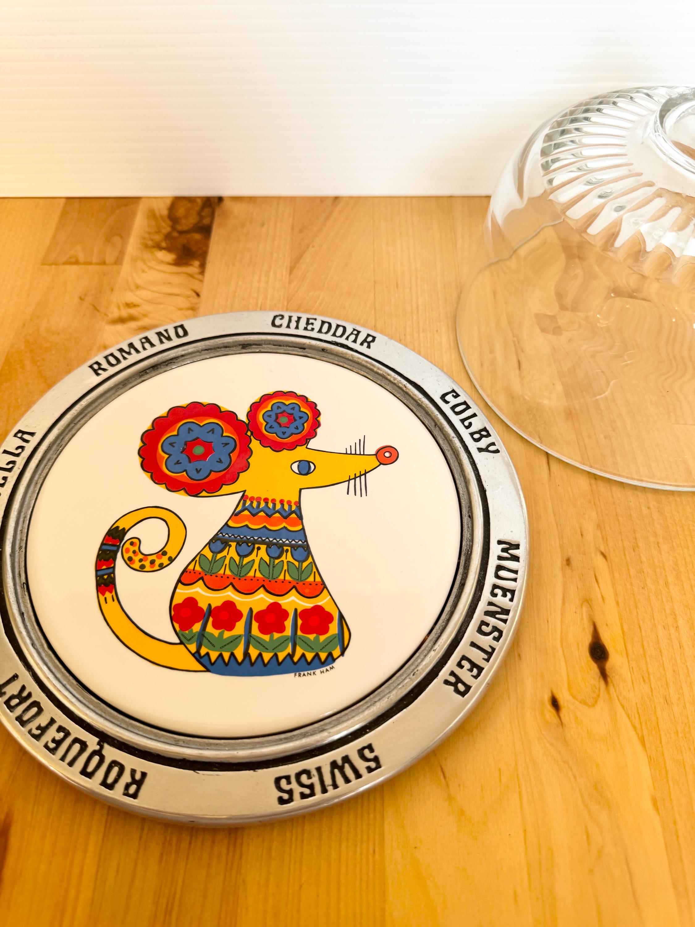 Frankham Cheese Dome/plate Mouse Ceramic Tile & Pewter - Etsy