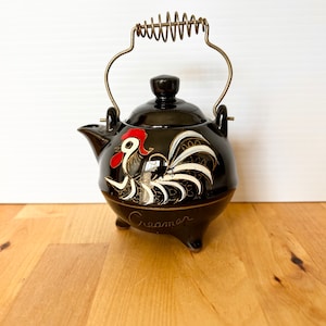 Vintage Handpainted Rooster Redware Pot by THAMES
