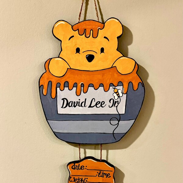 Winnie the Pooh, hospital door hanger, boy gender