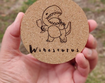 3.5" Round Cork Engraved Coasters