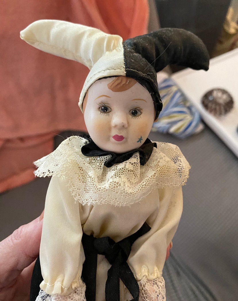 Porcelain Vintage Pierrot Clown Doll Etsy