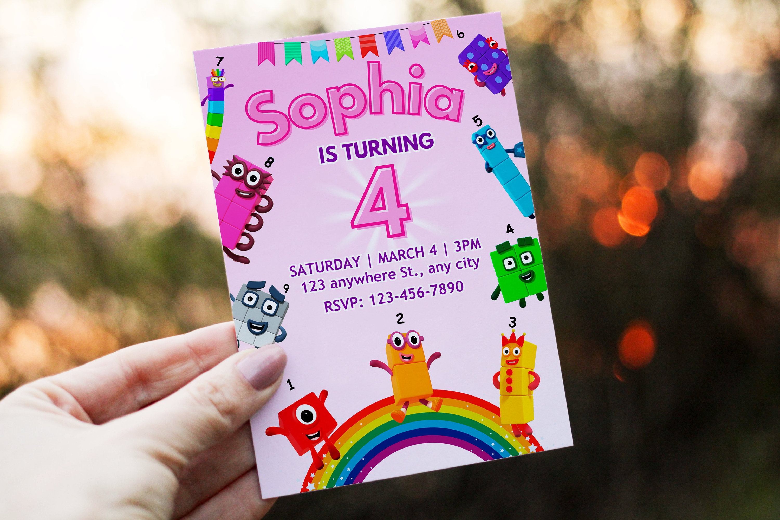 Get Free Editable Pdf Truly Lovable Numberblocks Birthday Invitation ...