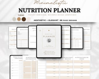 Nutrition Planner | Meal & Macro Tracker, Food Journal (Printable PDF)