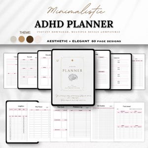Adult ADHD Digital Planner | Undated Printable Daily Planner | ADHD Organizer for Adults | Focus & Productivity PDF | Instant Download.
