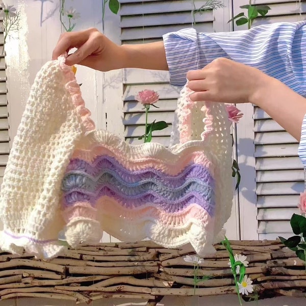 Handmade Crochet Crop Top Granny Square Pattern