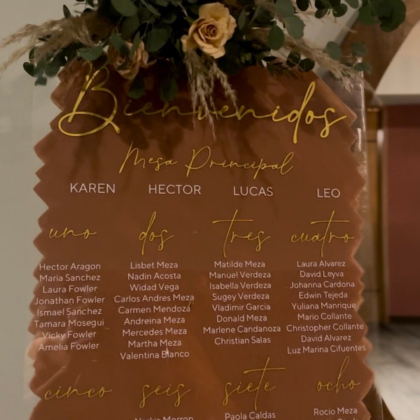 Spanish Wedding Seating Chart Etsy