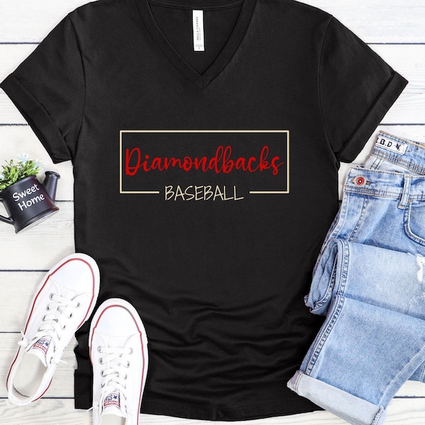 Diamondbacks Baseball V-Neck | Arizona Baseball V-Neck | Arizona Playoffs Shirt | Daimondbacks Baseball Shirt Women | Cute Diamondbacks Tee