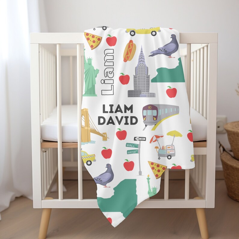New York Baby Swaddle New York Personalized Baby Shower Gift Custom