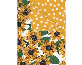 Sunflower Minky Blanket | Velveteen Minky Blanket (Two-sided print) | Black Stripe Blanket | Viral Blanket | Trending Blanket | Sunflower