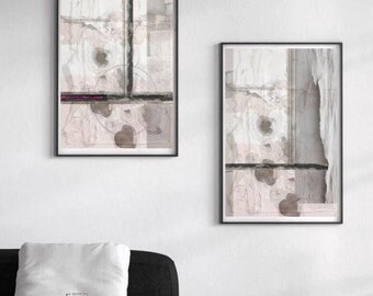 Set of 2 Inustrial  Abstract Prints – Modern Architectural Gallery Wall (Digital Download)