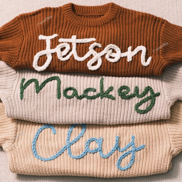 Custom Baby Gift: Personalized Baby Sweaters Hand-Embroidered with Love and Care!