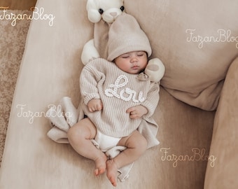 Personalized Hand Embroidered Name Sweater - Ideal Baby Shower Gift for Little Ones