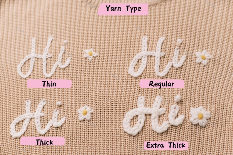 Heartwarming holiday giftsHand Embroidered Toddler Sweaters,Personalized Hand Embroidered Chain Stitched Baby Name Baby Gift Newborn image 9
