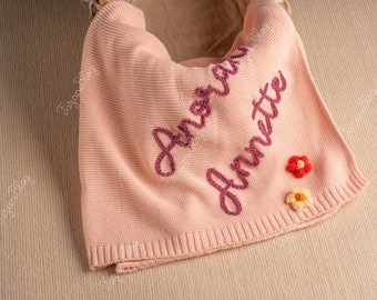 Customized Baby Blanket Featuring Embroidered Name - Perfect Present for Baby Showers, Birthdays, and Milestone Moments