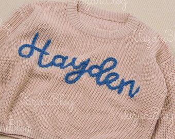 Suéter bordado personalizado con nombre de bebé, traje personalizado para recién nacidos, baby shower ideal o regalo de cumpleaños